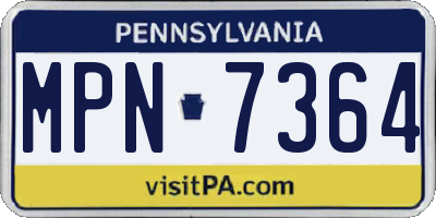 PA license plate MPN7364