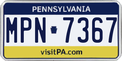 PA license plate MPN7367