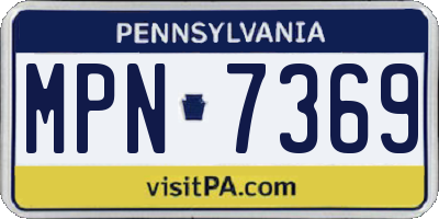 PA license plate MPN7369
