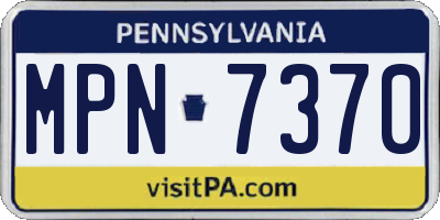PA license plate MPN7370