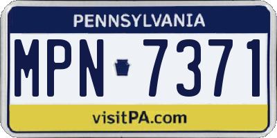 PA license plate MPN7371