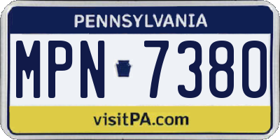 PA license plate MPN7380