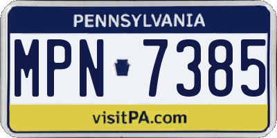 PA license plate MPN7385