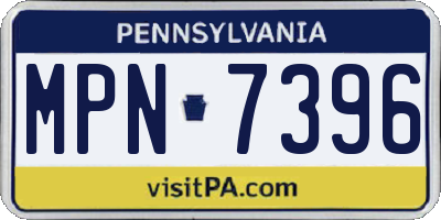 PA license plate MPN7396