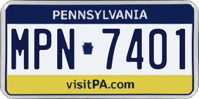 PA license plate MPN7401