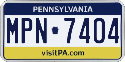 PA license plate MPN7404