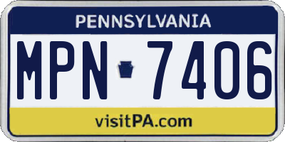 PA license plate MPN7406