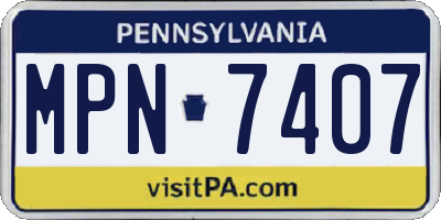PA license plate MPN7407