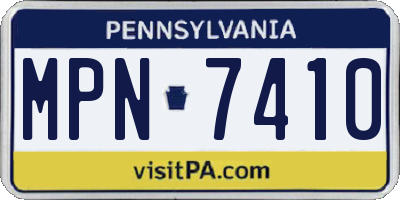 PA license plate MPN7410