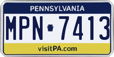 PA license plate MPN7413