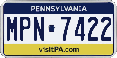 PA license plate MPN7422