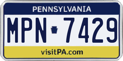 PA license plate MPN7429