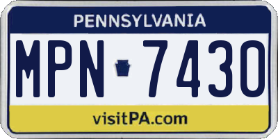 PA license plate MPN7430