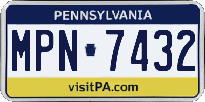PA license plate MPN7432