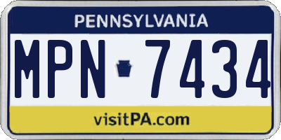 PA license plate MPN7434