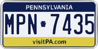 PA license plate MPN7435