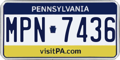 PA license plate MPN7436