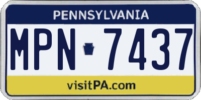 PA license plate MPN7437