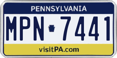 PA license plate MPN7441