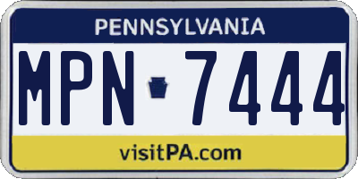 PA license plate MPN7444