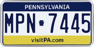 PA license plate MPN7445