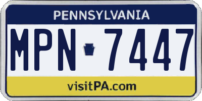 PA license plate MPN7447
