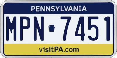 PA license plate MPN7451