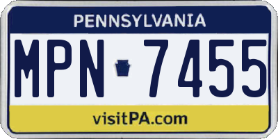 PA license plate MPN7455