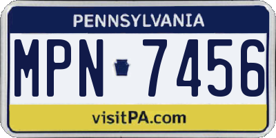 PA license plate MPN7456