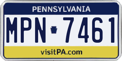 PA license plate MPN7461