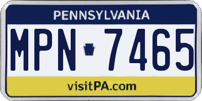PA license plate MPN7465