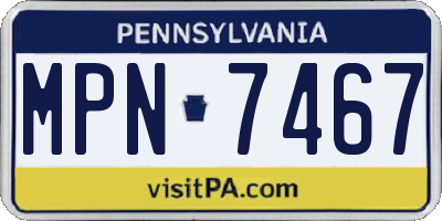 PA license plate MPN7467