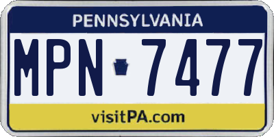 PA license plate MPN7477