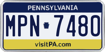 PA license plate MPN7480