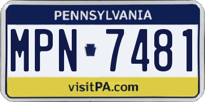 PA license plate MPN7481