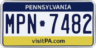 PA license plate MPN7482