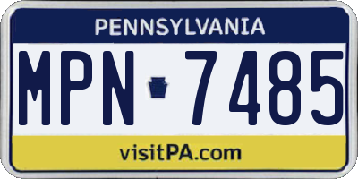 PA license plate MPN7485
