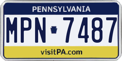 PA license plate MPN7487