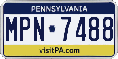 PA license plate MPN7488
