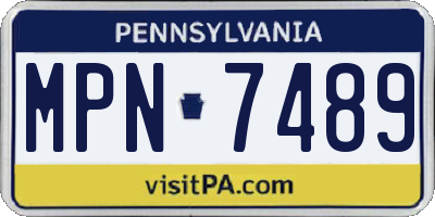 PA license plate MPN7489