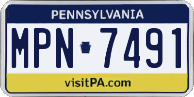 PA license plate MPN7491