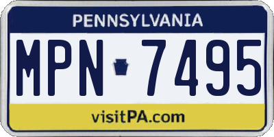 PA license plate MPN7495