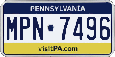 PA license plate MPN7496