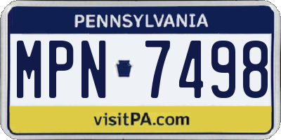 PA license plate MPN7498