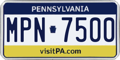PA license plate MPN7500
