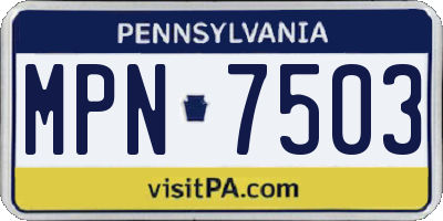 PA license plate MPN7503