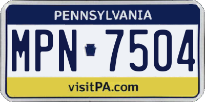 PA license plate MPN7504