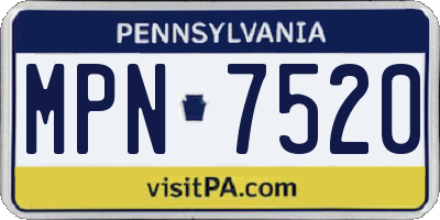 PA license plate MPN7520