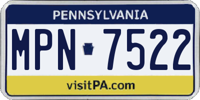 PA license plate MPN7522