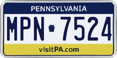 PA license plate MPN7524